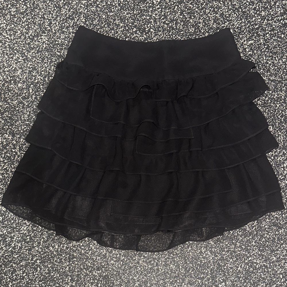 Express Black Layered Mini Skirt